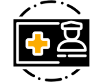 Orange cross on black background